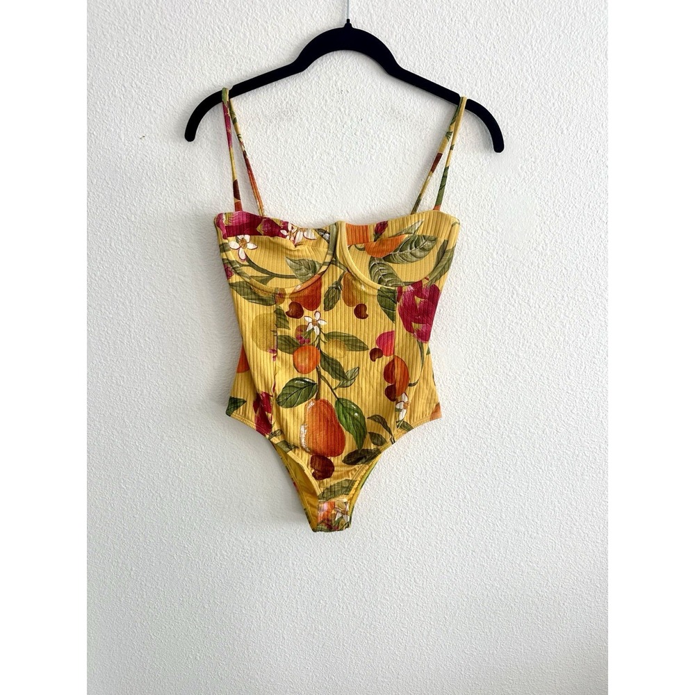 FARM Rio Yellow Floral Bodysuit